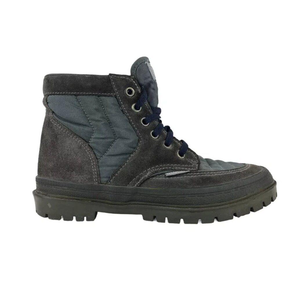 Hardy Womens Gray Suede Round‎ Toe Lace Up Ankle Combat Boots Size US 8D